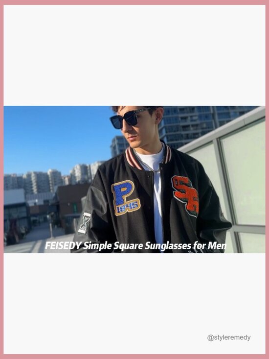 Oversized Square Polarized Sunglasses Plastic Frame Metal Hinges main image 7